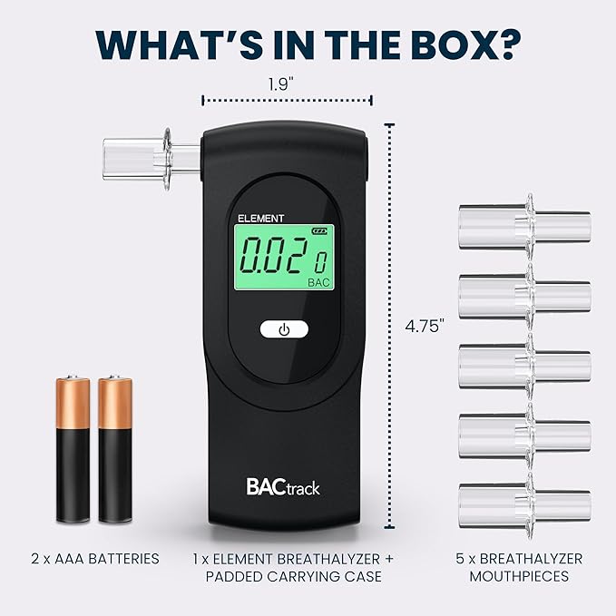 BACtrack Element Breathalyzer | Professional-Grade Accuracy | DOT & NHTSA Compliant | Portable BAC Alcohol Tester for Personal & Home Use | FSA/HSA Eligible