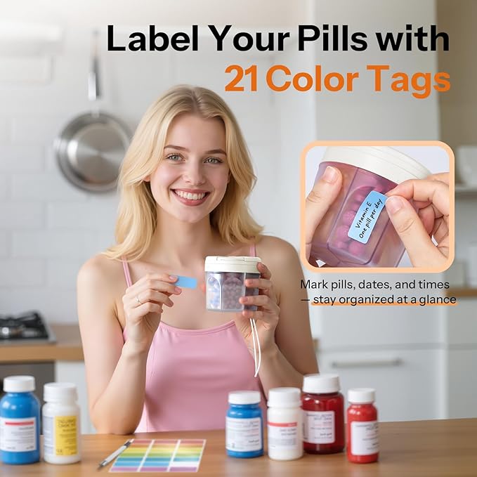 Betife Cute Pill Dispenser with 7 Extra Large Compartments, XL Portable Pill Bottle Organizer 7 Day with Wide Opening for Easy Use, Anti-Mix Pill Organizer for Travel, BPA-Free Large Pill Container