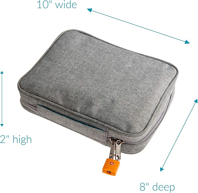 Smooth Trip Medicine Storage Bag and Medication Bottle Organizer - Slash-Resistant Medical Travel Bag with Food Grade Reusable Pill Pouches - Slim Design Fits in Carry-ons, Totes and Backpacks