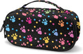 Colorful Dog Paw Insulin Cooler Travel Case Insulated Diabetic Medication Organizer Carrying Bag with Extra Pouch for Insulin Pen and Other Diabetic Supplies, Blood Glucose Monitors