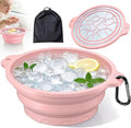 Face Bowl for Ice with Built-in Ice Tray Collapsible Silicone Facial Ice Bath Bowl Small Reusable Cold Plunge Basin, Ideal for Home Travel Use, Cold Bath Spa Tool