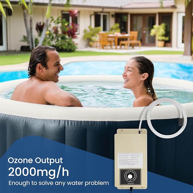 2000mg/h Ozone Generator Cold Plunge with Timer, Ozone Generator Water Keep Cold Plunge, Ice Bath, Spa, Hot Tub, Pool Clean and Fresh for Long Time