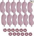 24Pcs Satin Eye Mask Silk Sleep Masks Silky Eyes Cover Blackout Blindfold Eyeshade Scrunchies Hair Ties Travel Wedding Gift