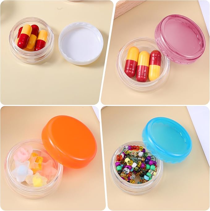 Small Pill Organizer Box, 5 Pcs Travel Pill Case Holder Portable Daily Mini Pill Container BPA Free Medicine Storage Container for Purse Pocket Briefcase (Blue/Orange/Rose/Green/White)