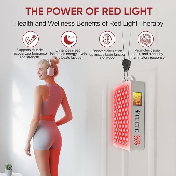 Red Light Therapy for Face & Body, 630nm 660nm 810nm 850nm and 940nm 5 Wavelengths Near Infrared Light Therapy Panel, 70 Dual Chip LEDs Red Light Therapy Device for Skin Care, Sleep, Pain Relief. T70Z