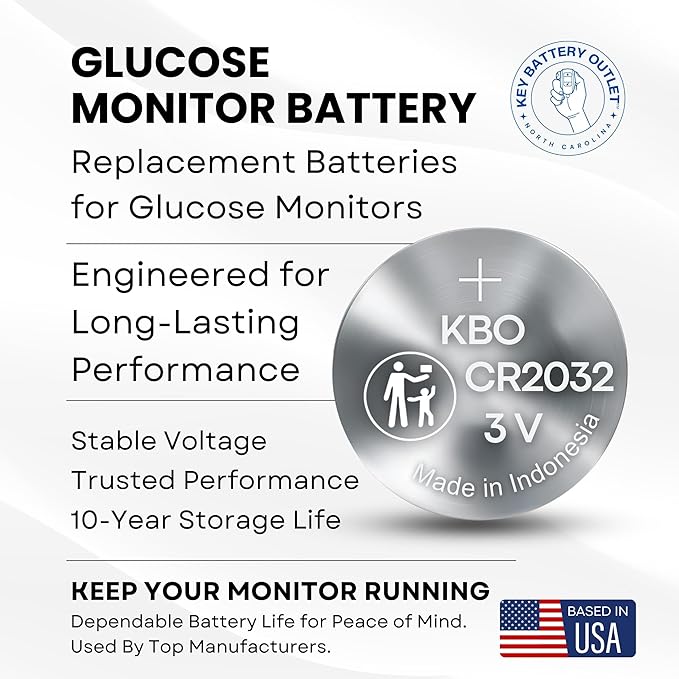 Glucose Monitor Battery Replacement Kit (2-Pack) CR2032 - Baterias para Glucometro - Compatible with Most Brands