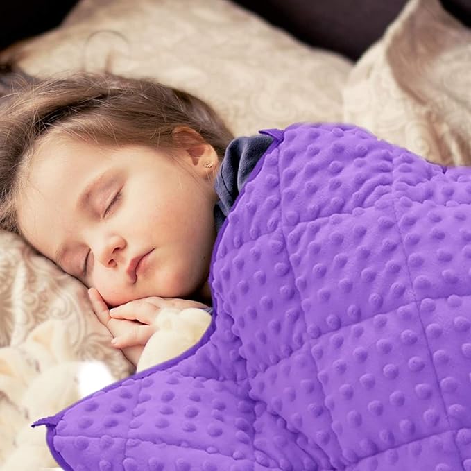 MAXTID Kids Weighted Blanket 3lbs 36"x48" Violet Heavy Blanket Purple Child Comfort Sensory Blankets for Girls & Boys