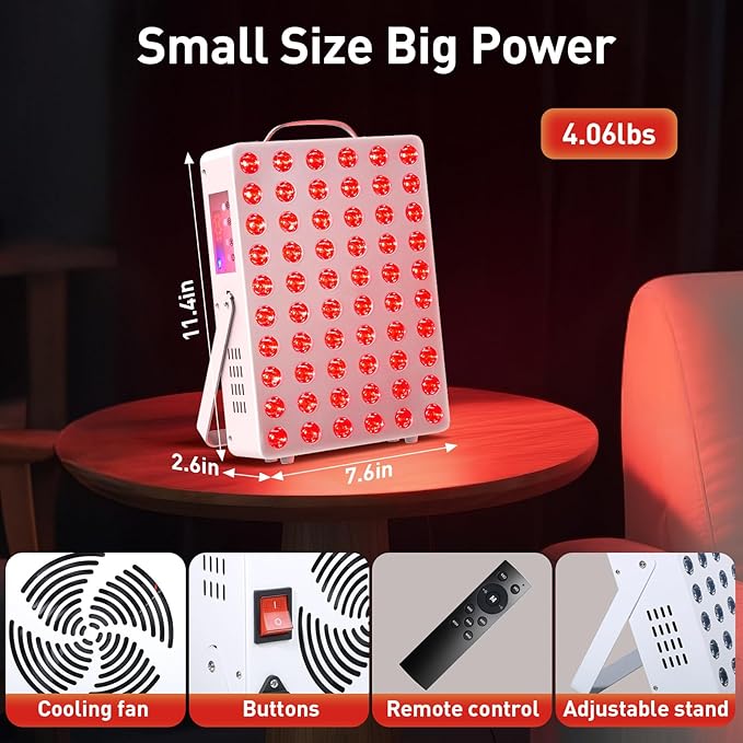 Cholas Red Light Therapy Panel for Face and Body, 150W with 60 Dual Chip LEDs, 660nm Red Light and 850nm Near Infrared, 3 Modes Adjustable Brightness and Timer, Gifts for Men Women