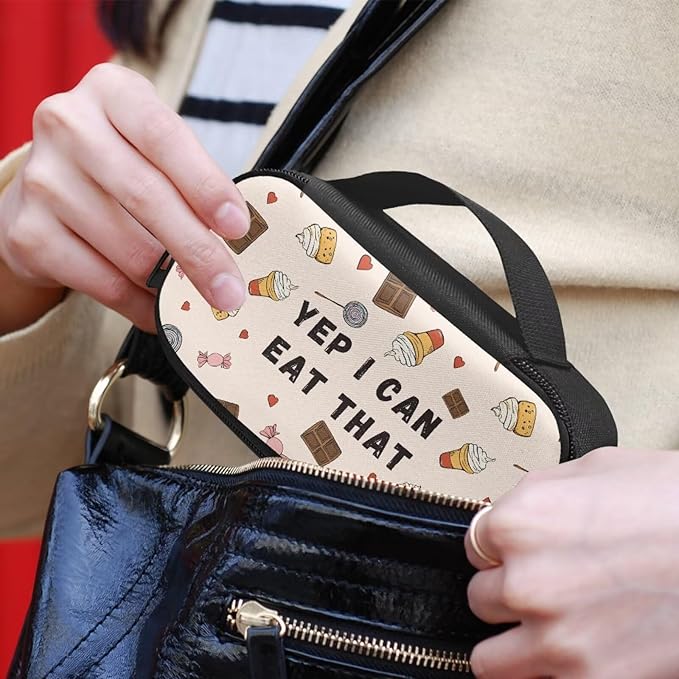 Rnyleeg Chocolate Sweet Food Insulin Bag for Kids Small Diabetic Bags for Supplies Insulin Cooler Travel Case for Daily Life Trip Easy to Carry