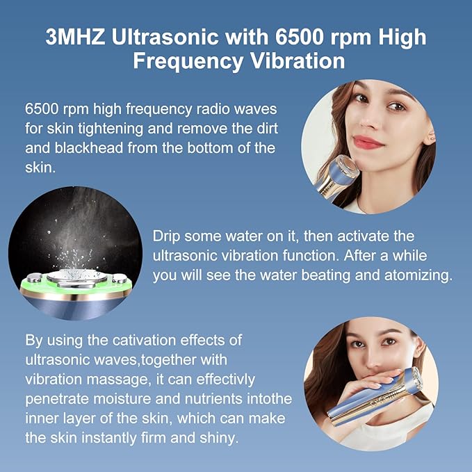 MiSMON High Frequency Facial Machine, 5 in 1 Mutifunctional Facial Massager Skin Tightening Light Theraphy Machine for Face
