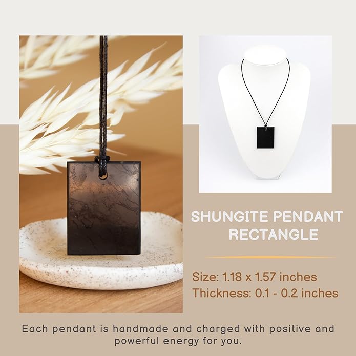 Shungite Necklace Pendant Jewelry Set Pack - Authentic Shungite Protection Blocking Stones - Crystal Shield for Women and Men