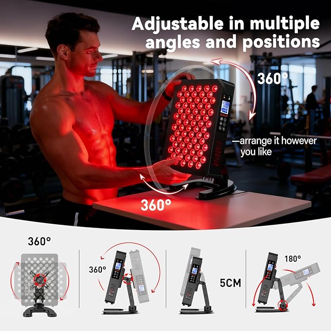 Red Light Therapy for Body & Face, Red Near Infrared Light 610-920nm with Timer and Adjustable Stand, Touch & Remote Control, 70 LEDs. Clinical Grade Panel for Energy, Pain, Skin, Recovery