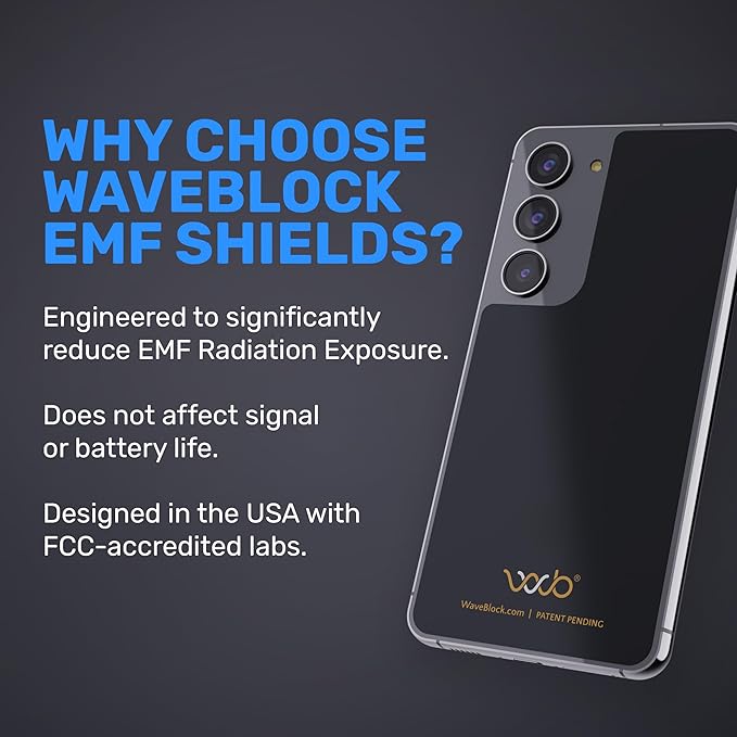WaveBlock Protection Sticker for Samsung Galaxy S25 Ultra, Harm Blocker for Smartphone, 5G Shield Reduction, Fits Beneath Case, Tested in FCC Certified Lab