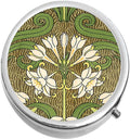 Art Nouveau Flowers Medicine Vitamin Pill Box