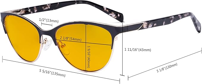Eyekepper Ladies Cateye Blue Light Filter Glasses - Digital Eyegalsses Blocking Computer Screen UV Rays - Anti Glare Filter Reduce Eye Strain Amber Filter - Red
