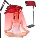 Curved Red Light Therapy Floor Lamp, 104 LEDs Red Infrared Light Therapy Device for Face and Body, Adjustable Stand for Home Use, 660nm+850nm for Skin Care & Pain Relief