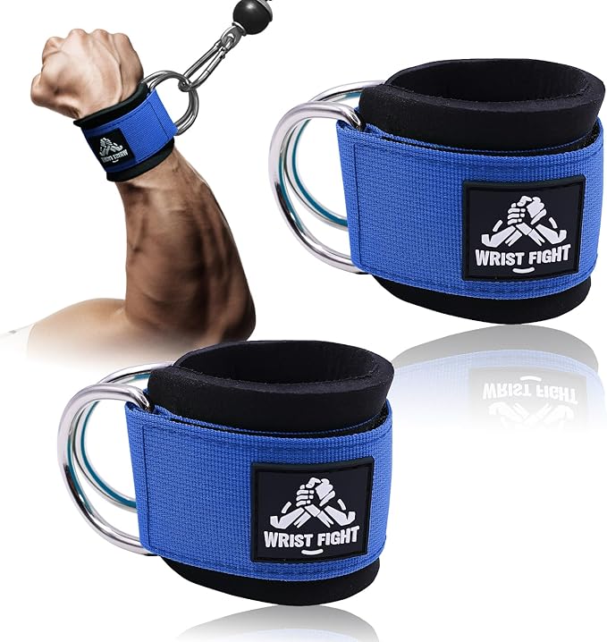 Wrist Cuffs with Dual D-Rings – Secure & Comfortable Support for Cable Machine Workouts, Lateral Raises, Arm Strength Training, and Triceps Exercises