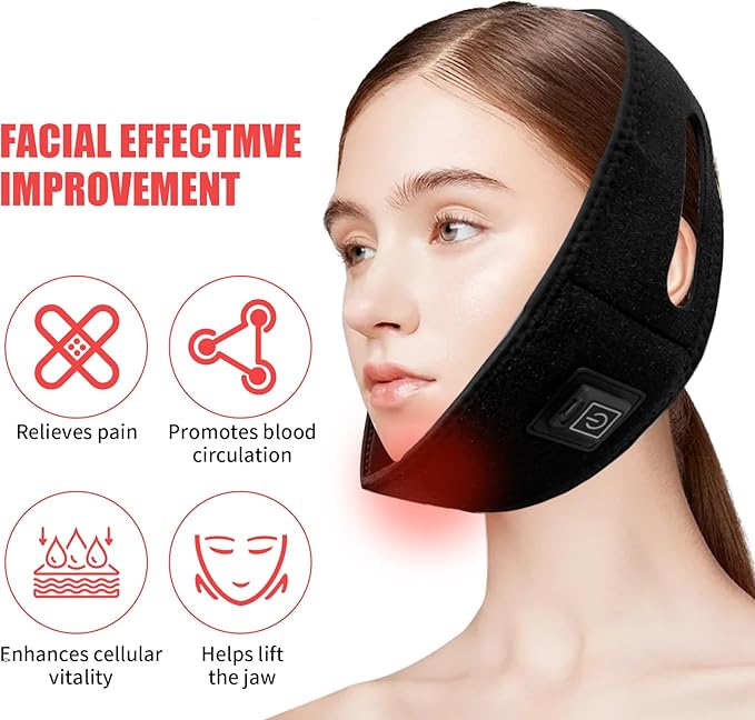 Red Light Therapy Belt,Infrared Red Light Therapy to Relieve Shoulder,Chin,Neck and Hand Wrist Muscle Pain,Red Light Therapy Has a Timed Remote Control,660nm Red Light and 850nm Near-Infrared Light