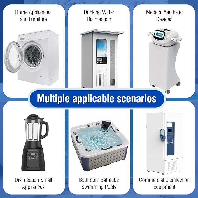 Upgrade HCD-55 Spa Ozonator Kit Suitable for All Hot Tubs & Swim Spas, Spa Ozone Generator Up to 1500 Gallons, Integrated Structure Design Reduces the Volume By 50%, Universal: 110V, AMP-4 Plug