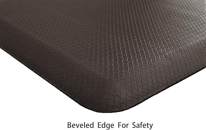 Anti Fatigue Kitchen Rugs Kitchen Mats for Floor,Cushioned Non-Slip Waterproof Washable Ergonomic Comfort Rug Standing Mat for Kitchen,Floor,Home,Office,Sink,Laundry,Brown,17.3"x39"