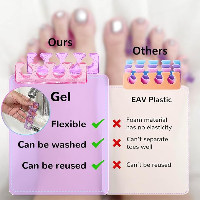 SUNFATT Toe Separators for Women,Toe Spacers for Women,Toe Separators Use for Separation of Toenails or Nails as Well as Polishing of Nail Polish.(Thin)