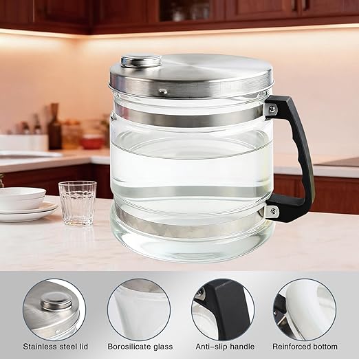 1 Gallon/ 4l Glass Water Bottle Carafe for Distiller,Replacement Distilled Water Jug Compatible with Counter Top Water Distiller Filter