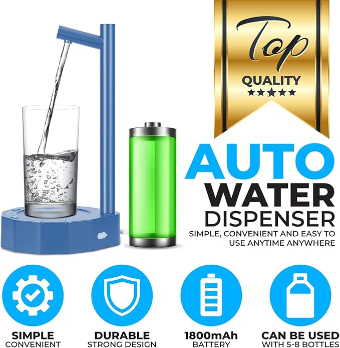 Desktop Water Bottle Dispenser Smart Table Water Dispenser,Water Dispenser for 5 Gallon Bottles,Water Jug Dispenser Bedside Water Dispenser, Automatic Drink Dispenser（Blue）