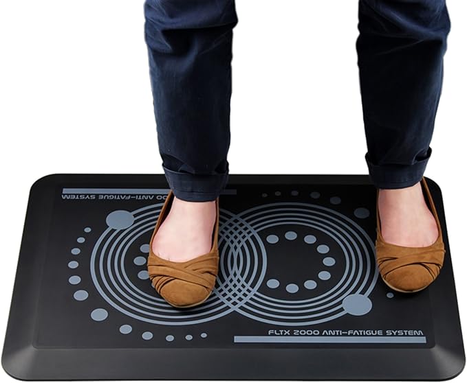 Floortex AFS-TEX 2000 Black Active Anti-Fatigue Comfort Mat 16" x 24" Compact (FC24161ABK)