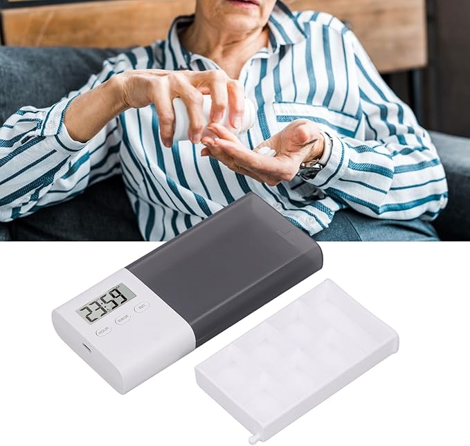 Electric Pills Organizer, USB Rechargeable Digital Tablet Box Storage Case with 5 Sets Alarm Reminder for Travel Dispenser