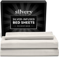 Silvery Silver Infused Bed Sheets Set - Ultra-Soft Temperature-Regulating Fabric with Self-Cleaning Technology™ That Stays Fresh 3X Longer for Hygienic Sleep