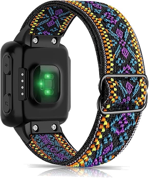 Compatible with Garmin Forerunner 35/30 Band, Nylon Elastic Solo Loop Women Men,Adjustable Replacement Watch Strap for Garmin Forerunner 35 Sport Watchband for SmartWatch