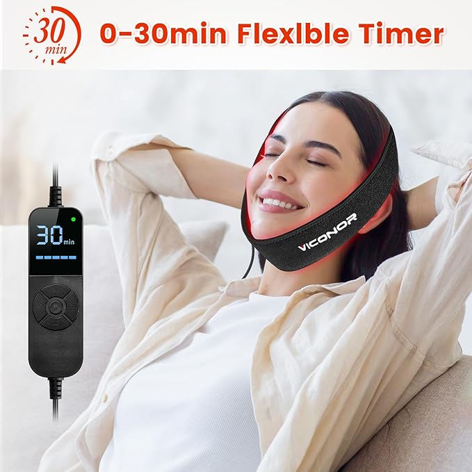 Red Light Therapy Belt for Body, Near Infrared Light Therapy for Face Neck 15W Wearable Red Light Neck Wrap with Timer Belt for Chin Hand Wrist Knee Unisex Gift