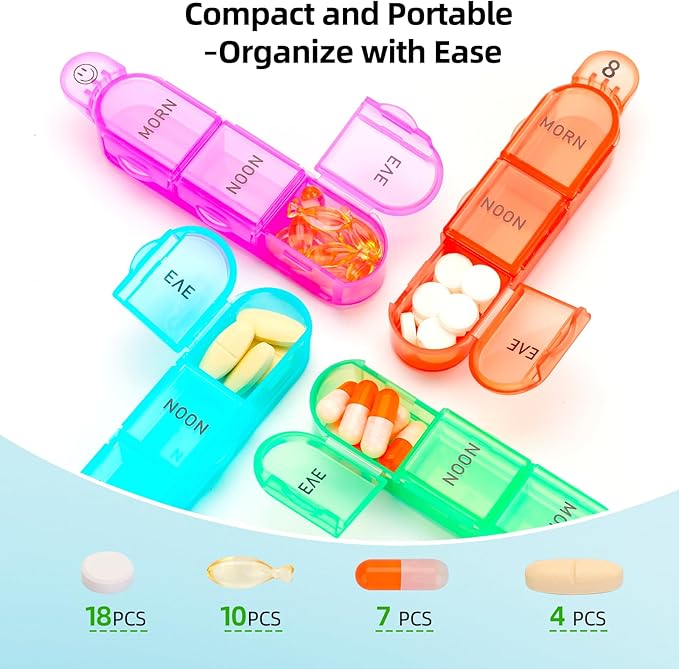 Monthly Pill Organizer, 31 Day Pill Dispenser 3 Times a Day with Small Pill Box, 4 Week Pill Container for Vitamins, Fish Oil, Supplement and Medicine- BPA Free, Easy to Use