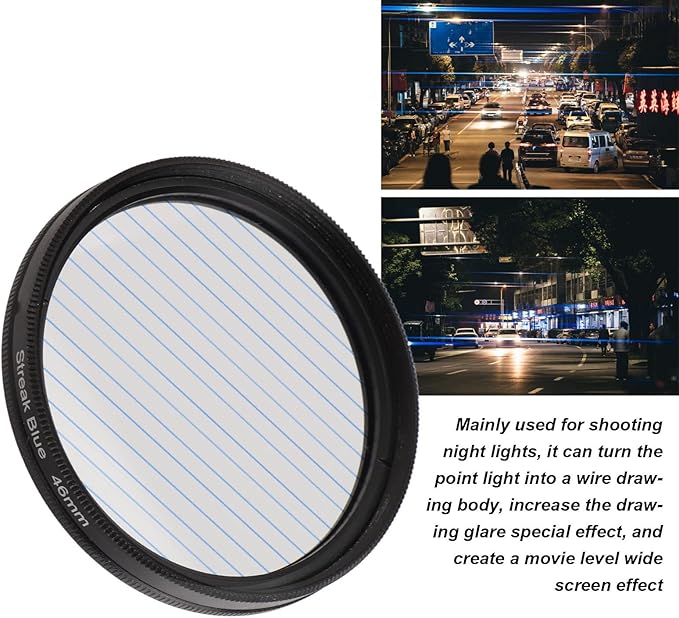 Special Effects Filter, 37mm 40.5mm 43mm 46mm 49mm Special Effects Lens Filter Anamorphic Special Effects Filter,for Most of Digital Cameras on The Market(46mm)