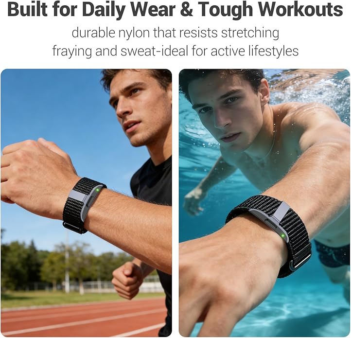 Nylon Loop Replacement Strap Compatible with Hume Health Band, Soft Breathable Adjustable Sport Wristband for Fitness Tracker, Women & Men