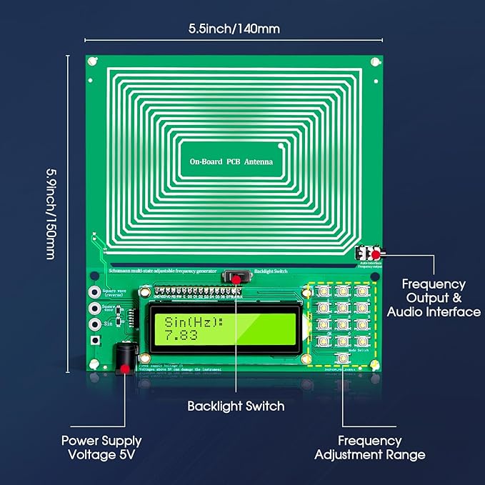 Adjustable Schumann Resonance Generator (0.01Hz-200KHz) I Frequency Generator for Meditation. Frequency Experiments. USB Powered