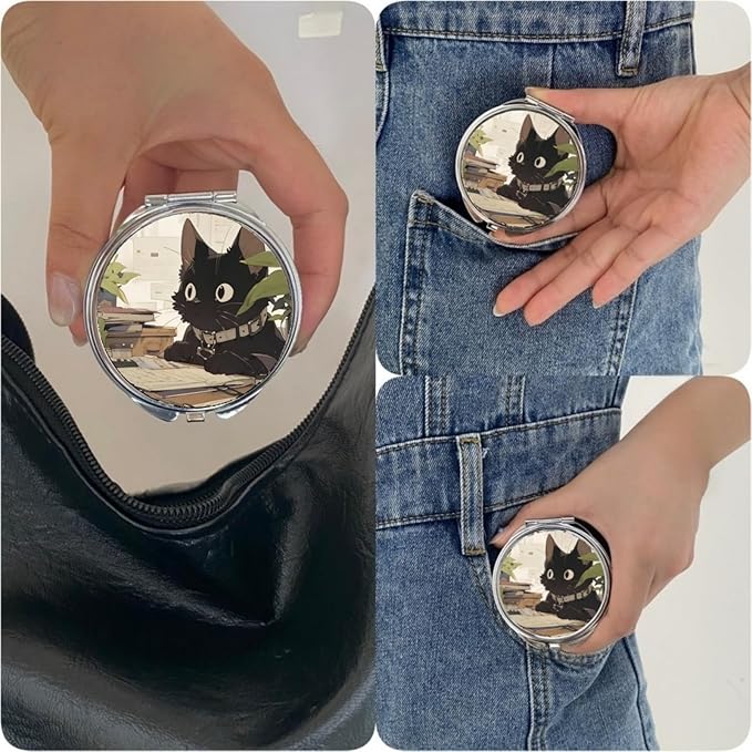 3 Compartments Detachable Mini Pill Case for Purse Pocket, Travel Pill Organizer, Small Portable Metal Pill Box with, Three Times a Day Pill Container for Children, Men and Women - Working Cat