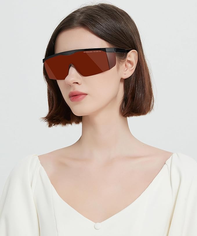 Alsenor IPL 190nm-550nm & 800nm-1100nm Laser Safety Glasses Goggles For Laser Cosmetology Operator Eye Protection And Laser Hair Removal Treatment