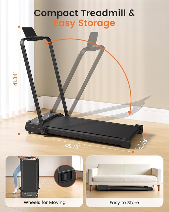 ANCHEER Walking Pad Treadmill with Foot Massage, Versatile Dual-Sided Walking Pad with Incline and Handle Bar, 3.5HP Foldable Treadmill for Home/Office/Apartment, 0.6-7.5MPH