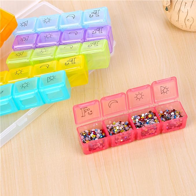 Weekly 7 Day Pill Organizer, Travel Pill Box, Pill case, Medicine Organizer, Pill Container, Pillbox 7 Day, Pill Dispenser, Medication Organizer, Pill Organizer Weekly