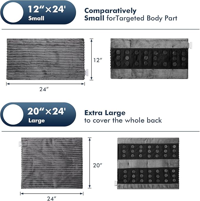 Dowin Far Infrared Heating Pad - Natural Jade Vibrating Massaging Weighted Heating Pad for Neck and Shoulders, Electric Heat Pad with 3 Heating Levels & 3 Vibrating Modes, 5lbs 12" x 24"