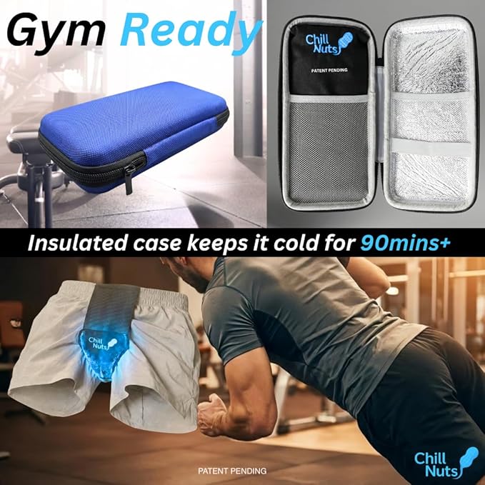 Ice Pack for Testicles, Sauna Heat Protection, Sperm Preservation Cooling Pack, Ergonomic Design, Non-Toxic, BPA-Free, Ice-Pack Pouch is 100% Cotton, Gym-Ready Insulated Case Included