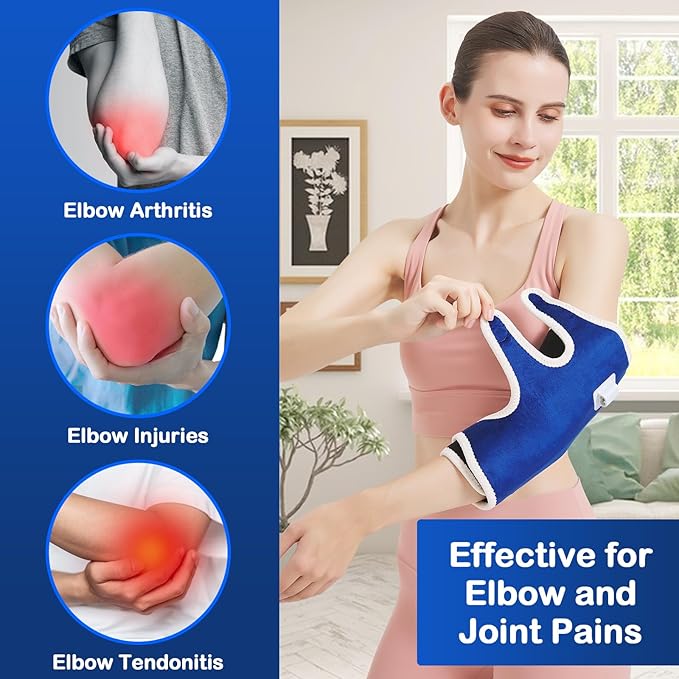Elbow Heating Pad for Tennis Elbow and Tendonitis, Arm Heating Pad for Pain Relief,Heated Arm Brace for Joint Pain Relief,Adjustable Heat Therapy Brace Auto Shut-Off