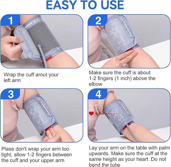 Medium Blood Pressure Cuff for Kids, Slim Arm, Adout Cuff，Compatible with Most Monitors, ARM Blood Pressure Replacement Cuff with 8 Connectors 17-36cm （7"-14"）