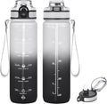 32oz Water Bottle with Time Marker, Motivational Drinking Bottle with Strap, BPA-Free Leak-Proof, Encouraging Water Bottle Time to Drink Water for Gym School Office Travel