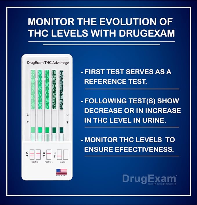 3 Pack - DrugExam Multi Drug Screen Test. Testing for THC/Marijuana in Urine. Detailed Instrustions Included. (3)