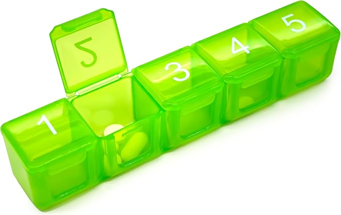 e-Pill 5 Compartment Daily Pill Organizer – Ideal for Daily Medication Management