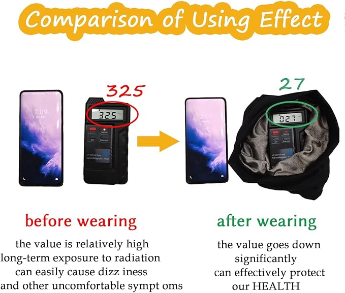 VAJOOCLL Faraday Gaiter Effective Shielding Fluctuation Shields Cellular, WiFi,Scarf Scarf Protect Brain, Face and Neck (Black) (Faraday Gaiter-B)