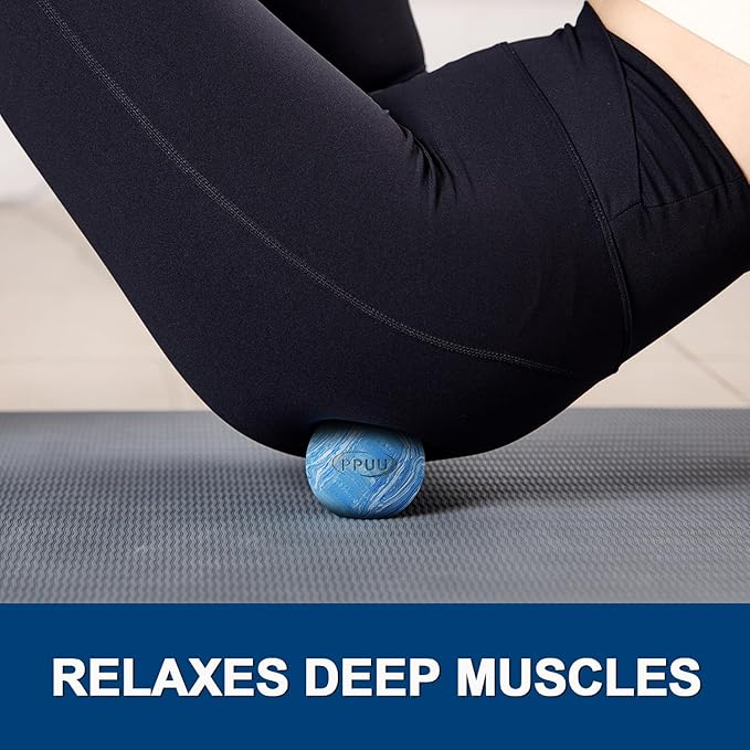 Massage Lacrosse Ball for Myofascial & Trigger Point Release, Muscle Knots, Yoga Therapy – Improves Joint Mobility & Relieves Pain – Shoulder, Back, Plantar Fascia,HIPS– Set of 2 Balls (Blue & Purple)