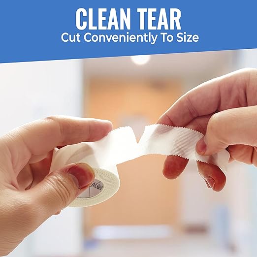 Healqu Silk Like Medical Tape - Durable Cloth Medical Tape - 1 in x 10yd - Surgical Tape Woven for Strongly Holding Large Dressings, Securing Splints, and Ideal for Long-Term Care (1"x10yd (12 Pack))